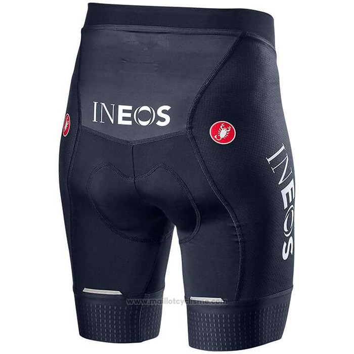 2020 Maillot Cyclisme Femme Ineos Grenadiers Rouge Profond Bleu Manches Courtes et Cuissard